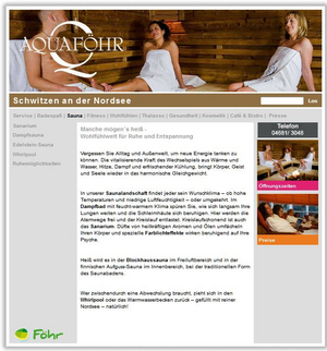 Saunalandschaft im AQUAFÖHR in Wyk auf Föhr